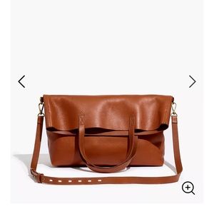 Madewell fold over transport tote in wine color